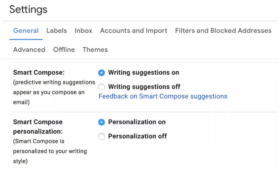 Bật tính năng smart compose trong gmail